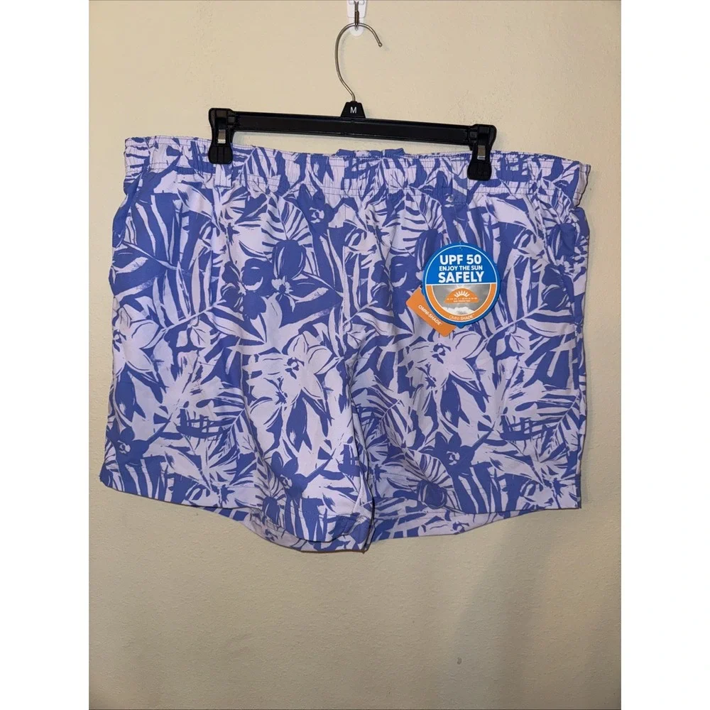 Columbia PFG Shorts Mens XL Purple Tropical Floral Omni-Shade UPF 50 Fishing NWT